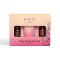 Foria Intimacy The Quickie Kit gift box with clear window and small bottles
