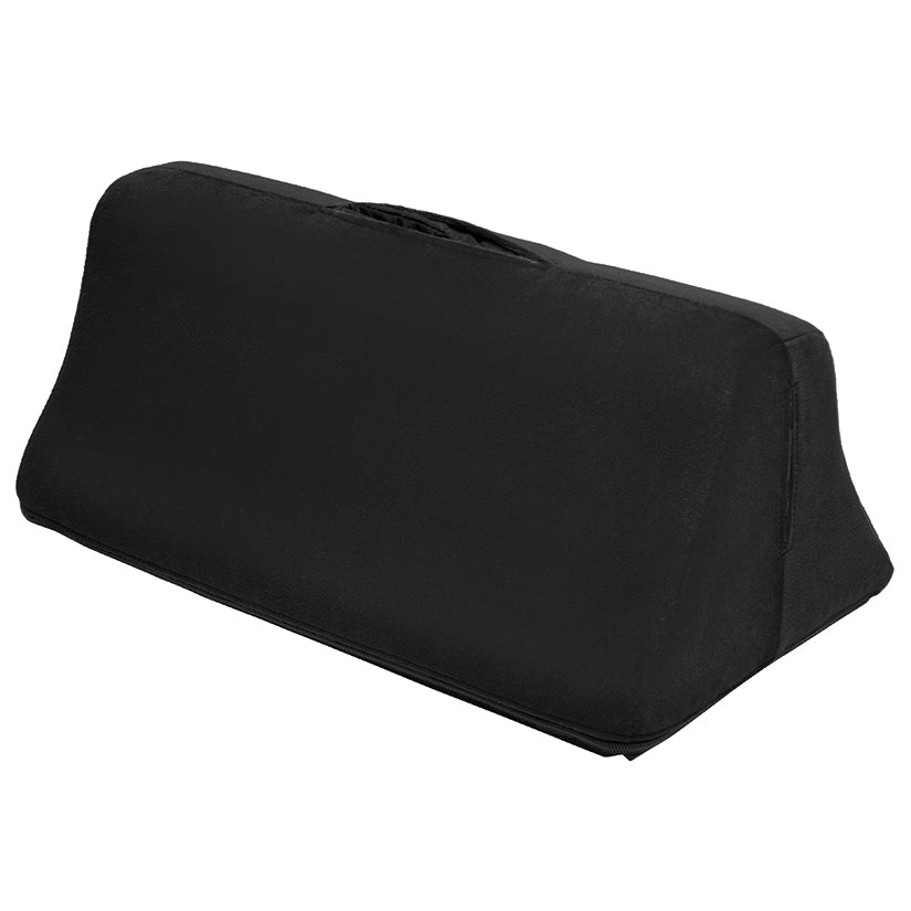 Black fabric toy mount cushion with open top