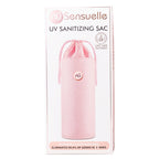 UV sanitizing sac retail box showing pink drawstring pouch with ni SENSUELLE branding