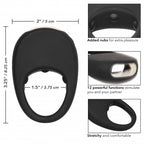 Black silicone pleasure ring with raised nubs and smooth rounded outer surface