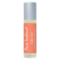 Pheromone roll-on perfume bottle with silver cap and orange label