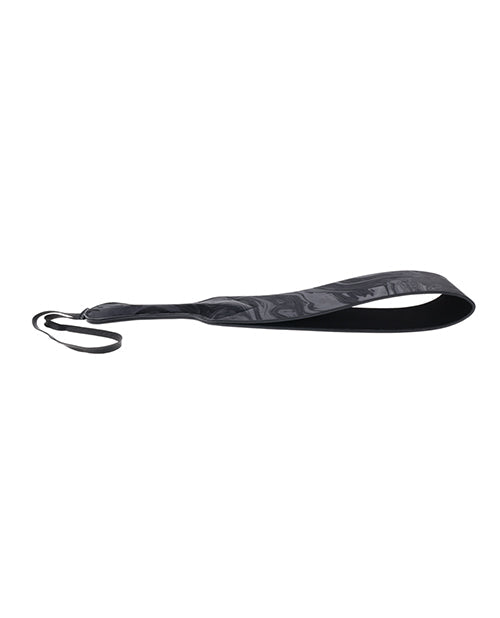 Velvet loop paddle in dark marbled finish, horizontal side view with strap loop