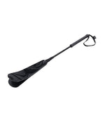 Black velvet strike crop with long handle and padded oval striking head
