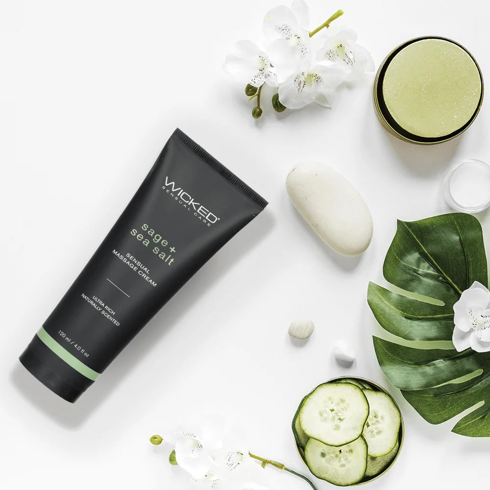 Sage and Sea Salt - Scented Sensual Massage Cream - 4 Oz