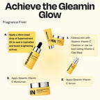 Gleamin Supernutrient Oil bottle with black dropper, yellow glass