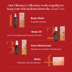 FORIA Vibrance collection: body wash bottle and other product boxes