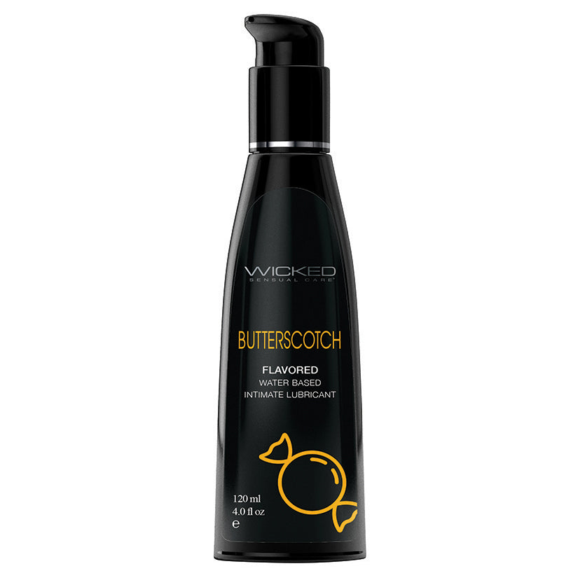 Simply Aqua water-based intimate lubricant bottle, Butterscotch flavor