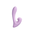 Curved purple silicone clitoral massager, ergonomic U shape with small inner nub
