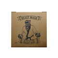 Cardboard Beast Wash soap bar box with bearded boxer graphic and banner label