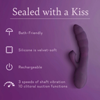Sealed with a Kiss rechargeable silicone massager in deep purple, three vibration speeds