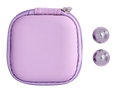 Purple pearl Ben Wa balls with lilac zip pouch and stitched border.