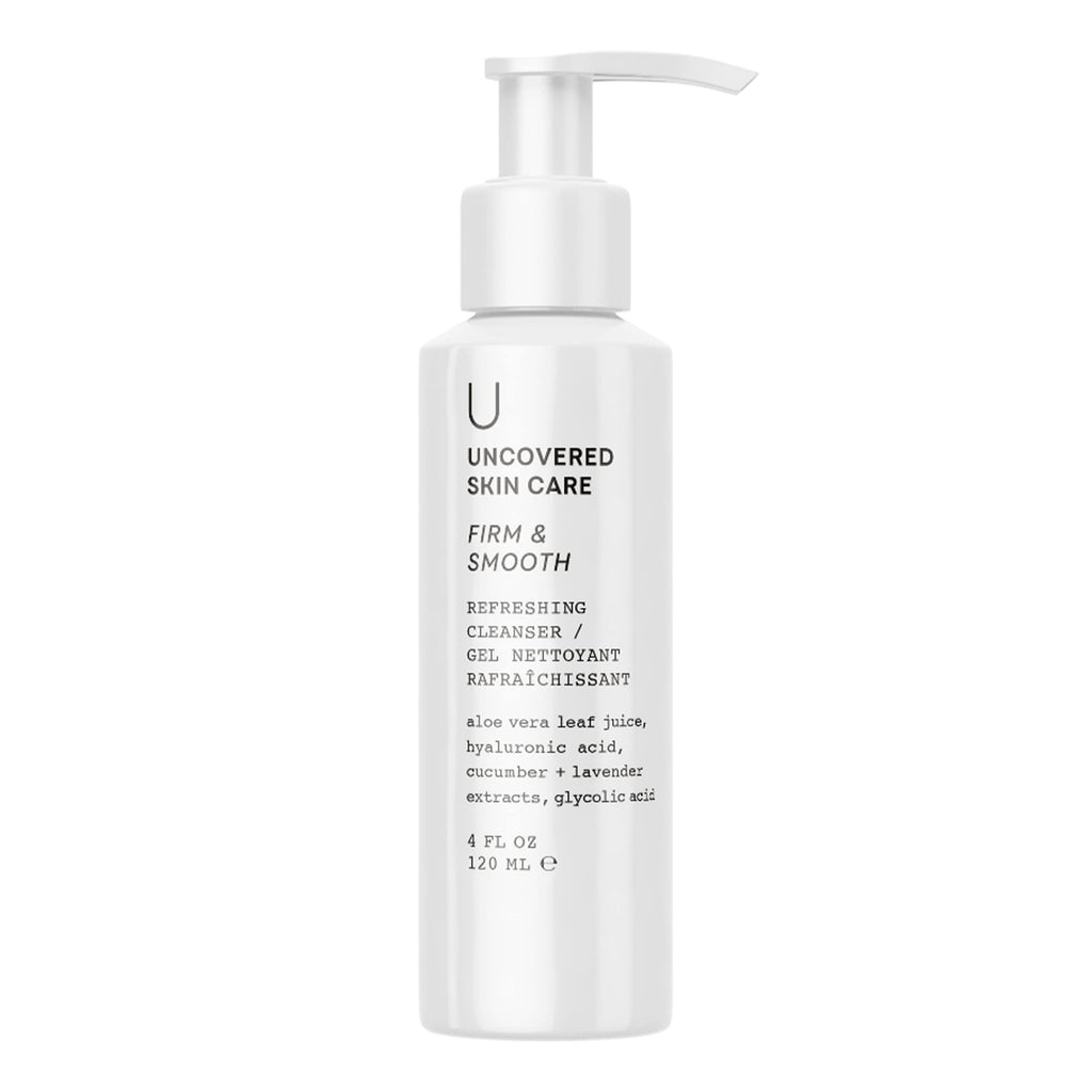 White pump cleanser bottle, “Firm & Smooth” label, 4 fl oz (120 mL).