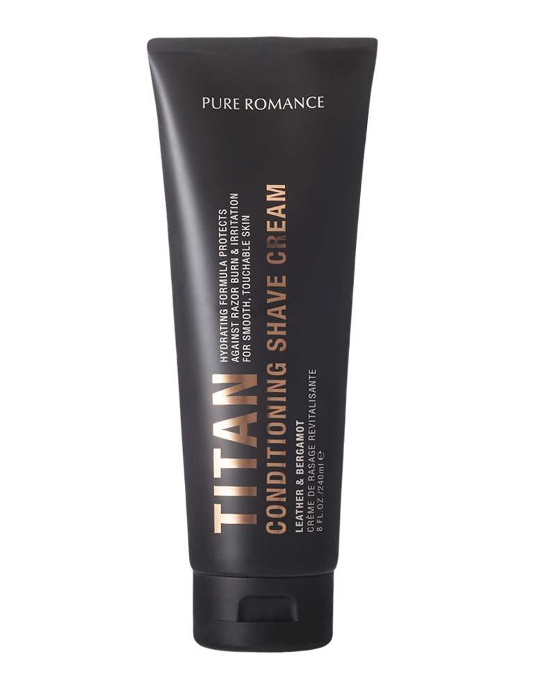 Conditioning shave cream tube, That Tan, dark gray with black cap