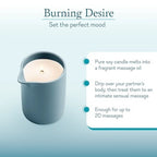 Scented candle in blue jar with cream wax and visible wick