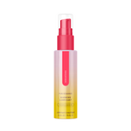 Warming lubricant bottle, yellow pineapple paradise scent, spray pump and flip-top cap