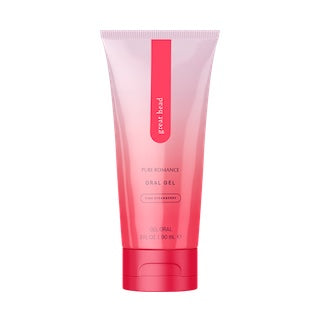 Pink oral gel tube with nozzle, front label visible