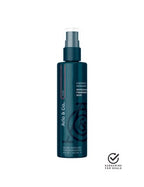 Teal fragrance mist spray bottle with pump top and label