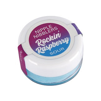 Nipple Nibblers balm tub, Raspberry Razzle sour flavor lid
