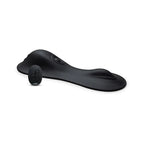 Black silicone foot massager with remote control module and side buttons