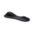 Black silicone foot massager, curved side view with control module