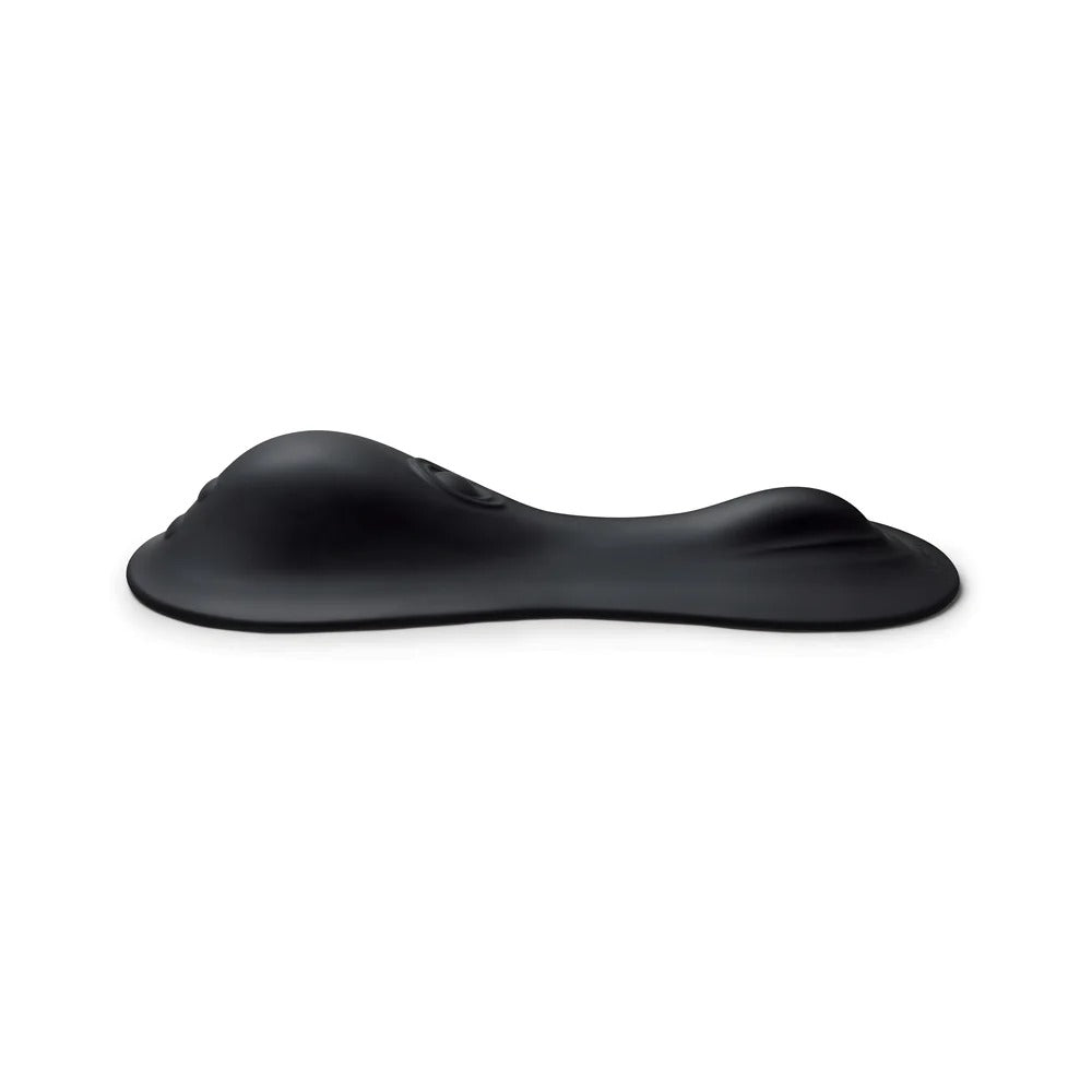 Black silicone foot massager, low-profile side profile