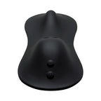 Black silicone foot massager with two raised buttons on the back
