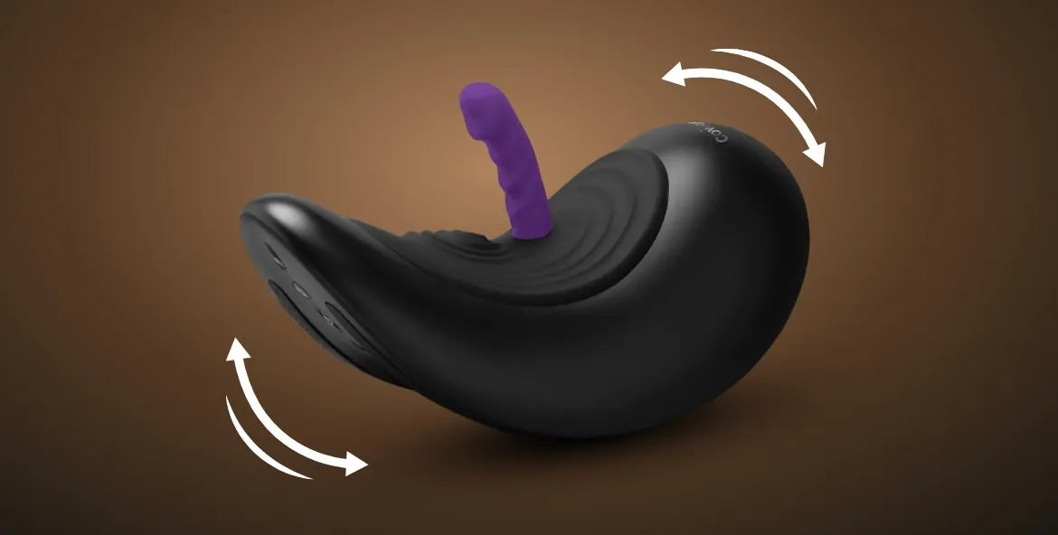 Cowgirl saddle machine black seat with purple insert and motion arrows