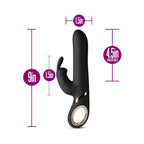 Black dual-action G-spot vibrator with curved shape and rose-gold motor ring