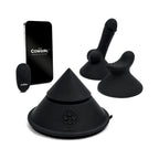Black silicone cone set with two small accessories and a phone-style display