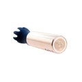 Mini massager handle with navy silicone prongs and clear ridged roller
