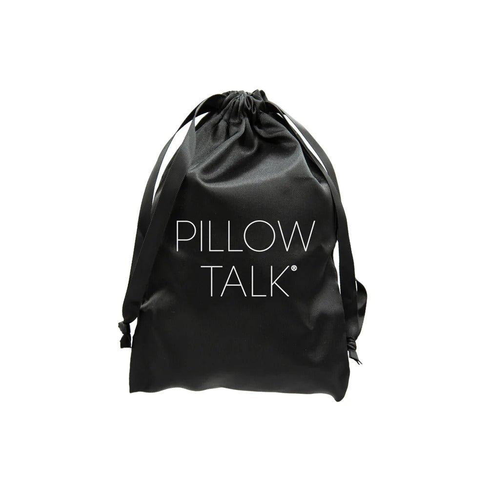 Pillow Talk black drawstring storage pouch for mini massager set