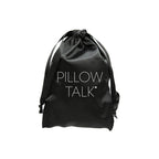 Pillow Talk black drawstring storage pouch for mini massager set