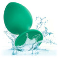 Green silicone anal plug set with two rounded bases