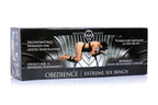 Extreme sex bench product box with restraint straps shown on front