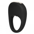 Black silicone rechargeable pleasure ring with smooth contoured comfort fit opening