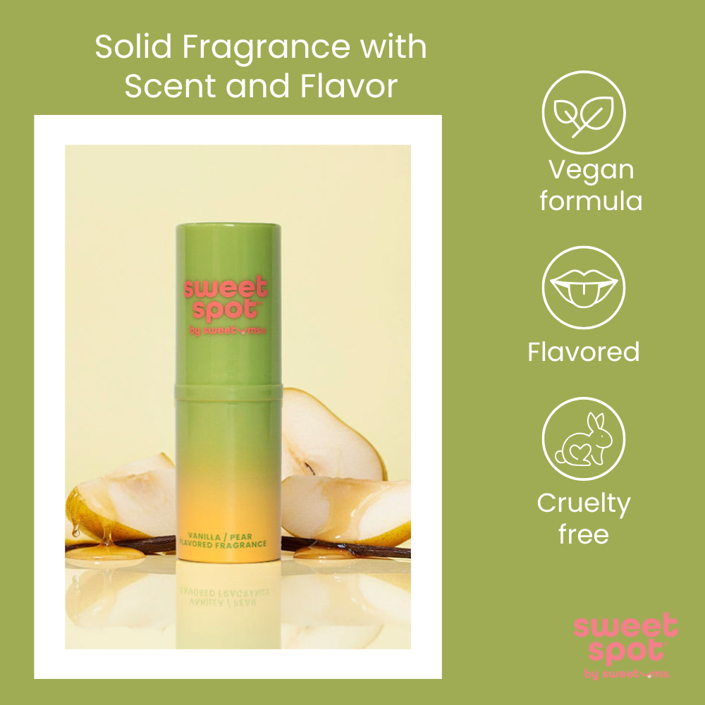 Green roll-on fragrance stick with transparent base and rounded cap