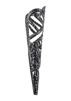 Black chain fingertip guard with curved openwork top and pointed end